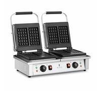 Royal Catering Gofrera Máquina para Waffles RC-WM201 (Dimensiones: 170 x 100 mm, Potencia: 2 x 2.000 W, 4 gofres de una vez, Carcasa: Acero inoxidable)
