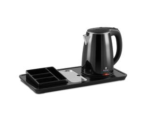 Royal Catering Hervidor de Agua Estación para Té y Café RC-HKS01 (Capacidad: 1,2 L, Potencia 1800 W, Bandeja con 4 compartimentos, Sin cable)