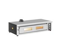 Royal Catering Horno para Pizza 8 x 33 cm 1 Cámara 8400 W 400 V con Piedra de Arcilla Refractaria Horno eléctrico para pizzas Horno de pizzería Horno pizzero