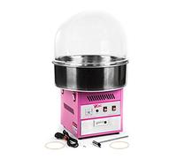 Royal Catering Máquina De Algodón De Azúcar RCZK-1200E (1200 W, Ø 52 cm, 1 Unidad por Minuto, Control Separado del termostato y la rotación, Incl. cúpula antisalpicadura) Rosa