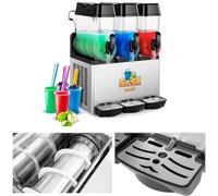 Royal Catering Máquina De Granizados RCSL 3/12 (3 x 12 L, 980 W, -2 a -3 °C, Libre de BPA, Ciclo de trabajo de 8 a 12 horas)