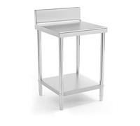 Royal Catering Mesa De Acero Inoxidable para Hostelería RCAT-60/60-N (Superficie de Trabajo de 60 x 60 cm, con antisalpique, Capacidad de Carga de 250 kg)