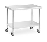 Mesa de acero inoxidable con ruedas - PREMIUM - 60 x 100 cm - 155 kg - Royal Catering