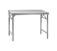 Royal Catering Mesa De Trabajo Plegable En Acero Inoxidable RCAT-120/70KE (Superficie de Trabajo de 70 x 120 cm, Capacidad de Carga 215 kg)