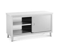 Royal Catering Mueble Neutro en Acero Inoxidable Armario RCSSCB-150x60-E (150 x 60 x 85 cm, 2 Puertas correderas, 600 kg de Capacidad de Carga)