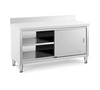 Royal Catering Mueble Neutro en Acero Inoxidable Armario RCSSCB-150x60-E-B (150 x 60 x 85 cm, Con antisalpique, 600 kg de capacidad de carga)