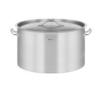 Royal Catering Olla De Inducción Cacerola Profesional RCST-32E (Con Tapadera, Acero Inoxidable, Bordes Antigoteo, Fondo de 4 mm, 31 Litros)