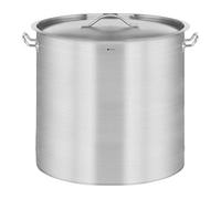 Royal Catering Olla De Inducción Cacerola Profesional RCST-98LI-E (Con Tapadera, Acero Inoxidable, Bordes Antigoteo, Fondo de 5,8 mm, 98 Litros)