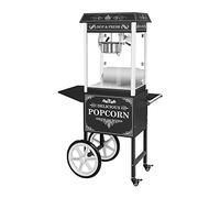 Royal Catering - Palomitera negra con diseño americano y carrito - 1500 W