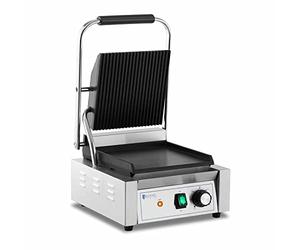 Royal Catering Parrilla de Contacto Grill Sandwichera RCPKG-1800-M (Potencia: 2200 W, Ondulada y lisa, Temperatura de funcionamiento: 50-300 °C)