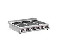 Royal Catering Placa de inducción de 6 x 28 cm, 21 kW, 400 V, 10 niveles de potencia hasta 6 x 25 kg, temporizador de 0 a 24 h, funciones de protección múltiple, placa de inducción, cocina de