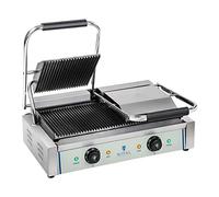 Royal Catering Plancha Grill Doble Salamandra Para Hostelería RCKG-3600-G (Superficie Ondulada,Temperatura Funcionamiento: 50-300 °C, 2 x 1.800 W)