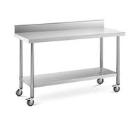 Royal Catering RCAT-150/60-WS - Mesa de trabajo con ruedas (60 x 150 cm, 160 kg)