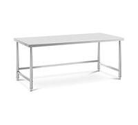 Royal Catering RCAT-200/90-PS - Mesa de acero inoxidable (200 x 90 cm, capacidad de carga de 300 kg, acero inoxidable)