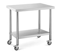 Mesa de acero inoxidable con ruedas - PREMIUM - 60 x 90 cm - 145 kg - Royal Catering