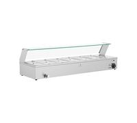 Royal Catering RCBM-11 Baño María Profesional para Hostelería 6 contenedores GN 1/3 Potencia: 2100 W Temperatura: 30-110 °C