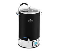 Royal Catering RCBM-60IN - Caldera de cerveza con aislamiento (60 l, 3000 W, 0-100 °C, acero inoxidable, vidrio templado, sistema de cerveza, caldera de puré