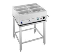 Royal Catering - RCBM-6WS-2000 - Baño maría - 2.000 W - 6 recipientes 1/3 GN - con Base y Grifo de Vaciado