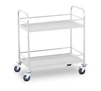 Royal Catering RCBW 2 Carro Cocina Carrito de Servicio con Ruedas (2 bandejas de Apoyo, Capacidad de Carga 2 x 50 kg, Distancia Entre Las Bandejas 48 cm) Acero INOX