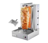 Royal Catering RCEK-380 - Barbacoa giroscópica (6 elementos de calefacción, altura máxima de la carne de 700 mm, 6000 W, distancia de pincho giratorio, piedra de cerámica, acero inoxidable), color
