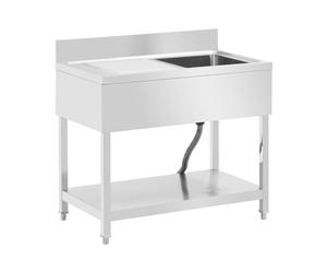 Royal Catering RCGS-1B100D6 - Fregadero de acero inoxidable, Lavabo de pie (400 x 400 x 250 mm)