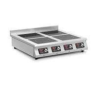 Royal Catering RCIK-3500IC4.3 Placa de inducción Hornillo de cocina independiente 4 x 20 cm - 10 niveles - temporizador - 80 x 80 x 26 cm