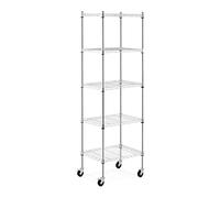 Royal Catering RCMR-1800P50 - Estantería metálica (60 x 45 x 186 cm, 50 kg, 4 ruedas)