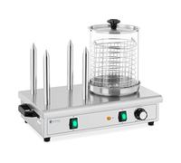 Royal Catering RCPHW 650 Máquina de perritos calientes 550 W 4 Heizspieße máquina de Hot Dogs aparato para perritos calientes aparato para Hot Dogs máquina para hacer Hot Dogs