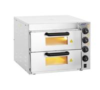 Royal Catering - RCPO-3000-2PS-1 - Horno para Pizza - 2 compartimientos - Arcilla refractaria 40x40x1,5cm