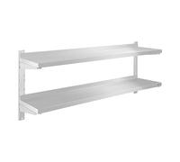 Estante de pared metálico - 2 baldas - 140 cm | Royal Catering