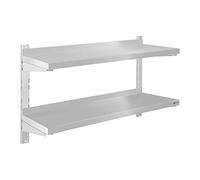 Estante de pared metálico - 2 compartimientos - 80 cm | Royal Catering