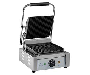 Royal Catering Sandwichera Parrilla Electrica Panini Grill RCCG-1800G (1.800 W, Superficie ondulada, Placa 23 x 22 cm x 22 cm, 230 V)