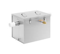 Royal Catering Separador de grasa de 40 l, de acero inoxidable, con filtro, válvula de drenaje y cubierta con cerradura, separador de aceite, separador de grasa para cocina, sistema separador de grasa