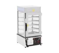 Royal Catering Vaporera de Dumplings con 5 Rejillas de 30 x 29,5 cm 30 - 110 °C Vaporizadora eléctrica para bollos Vaporera eléctrica para pan bao Vaporizador de dumplings