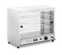 Royal Catering Vitrina Caliente Sobremostrador RC-WC001 (Rango de Calentamiento: 30-85 °C, Área de Almacenamiento: 56,6 x 30 cm, Acero Inoxidable y Vidrio Templado)