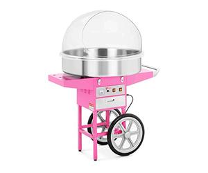 Royal Catering XXL Máquina de algodón de azúcar RCZC-1200XL (Olla de Ø 72 cm, Con carrito, Tapa amovible, 1200 W) Rosa