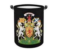 Royal Coat of Arms of The Kingdom of Scotland - Divertidas cestas de lavandería plegables impermeables con asas de 13.8 x 13.8 x 17.3 pulgadas, 17.3 x 17.3 x 17.3 pulgadas