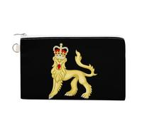 Royal Coat of Arms of The United Kingdom - Monedero de lona personalizado para cambio de moneda, bolsa de maquillaje pequeña para hombres y mujeres, 7.5 x 4.6 pulgadas, Estilo:, Talla única, MHXYZHW