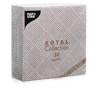 'Royal Collection - Juego de 50 servilletas (pliegue 1/4, 40 cm x 40 cm marrón "Elegance 86498 PAPSTAR Delgado Premium de Alta Calidad Estable Buena faltbarkeit