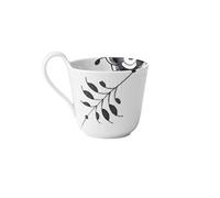 Royal Copenhagen Black Fluted Mega 1017018 - Taza con asa de porcelana (33 cl), color blanco y negro
