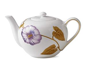Royal Copenhagen Flora 1017539 Fine Bone China - Tetera (130 cl), diseño floral, color blanco