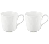 ロイヤル コペンハーゲン Royal Copenhagen White Fluted Mega 1017377 - Juego de 2 tazas con asa de porcelana en color blanco (28 cl), color blanco