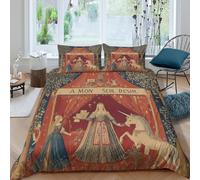 Royal Court Scene Funda Edredon Juego de Ropa de Cama de 3 Piezas Impresión 3D Cierre de Royal Court Escena Funda de Edredón Funda de Almohada a Juego Lavables for niña Super King（260x220cm）