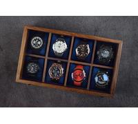 Royal Craft Expertise Caja de reloj para hombre, Cajas de reloj de madera, Estuche para reloj para hombre, Caja de cronometraje de palisandro indio con tapa abatible (Dark brown-eight room)