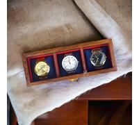 Royal Craft Expertise Caja de reloj para hombre, vitrina para relojes, organizador de caja de reloj de palisandro indio para hombres, forro de terciopelo, regalo de lujo para él