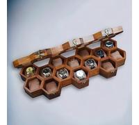 Royal Craft Expertise Caja organizadora de relojes de madera, caja de reloj de lujo con 14 ranuras para hombres y mujeres, diseño vintage de palisandro y panal, caja de almacenamiento de relojes de