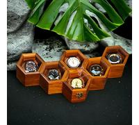 Royal Craft Expertise Caja organizadora de relojes para hombres y mujeres, caja de reloj de madera, caja de reloj para hombres, caja de reloj con 6 ranuras de panal con construcción con palisandro