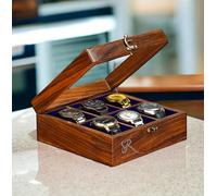 Royal Craft Expertise Estuche de palisandro indio hecho a mano para exhibir relojes | Elegantes almohadas con forro de terciopelo | Ideal para coleccionistas