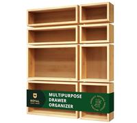 ROYAL CRAFT WOOD Juego de caja organizadora de joyas de bambú y cofres - Solución de almacenamiento versátil para maquillaje, joyas y artículos esenciales de baño (8 cajas)