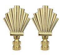 Royal Designs, Inc F-5013PB-2 Royal Designs Art Deco - Juego de 2 remates para pantalla de lámpara, latón pulido, multicolor